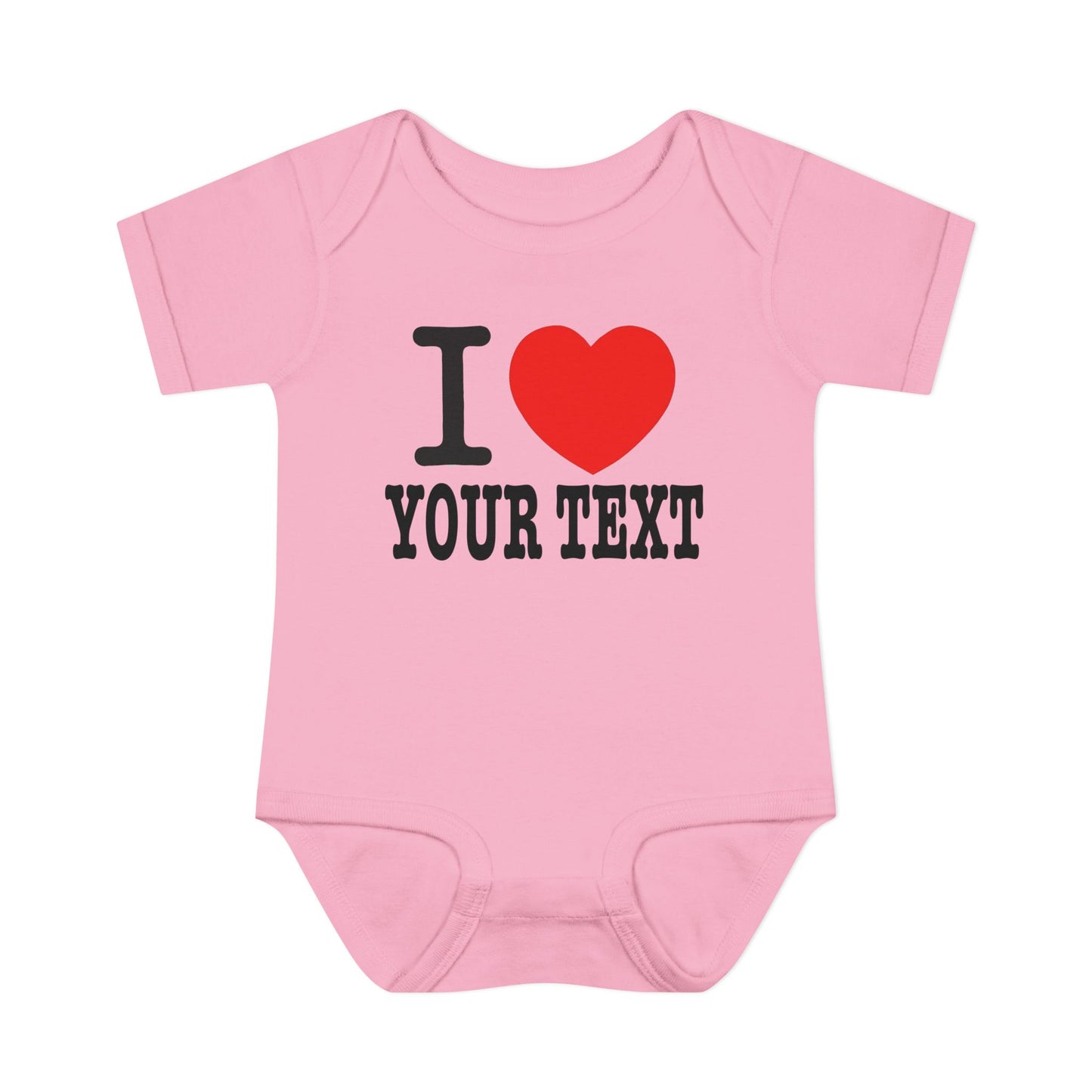 I Love Custom Text | Infant Baby Rib Bodysuit
