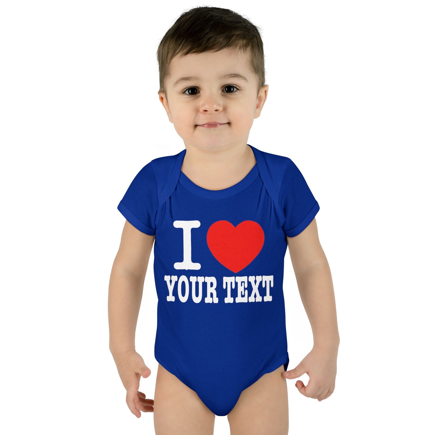 I Love Custom Text | Infant Baby Rib Bodysuit