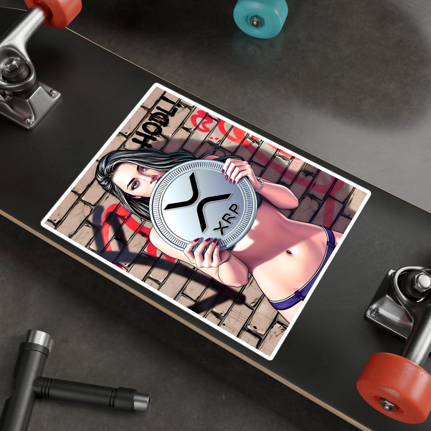 XRP hodl model | Kiss-Cut Vinyl Decals, Cryptocurrency Stickers