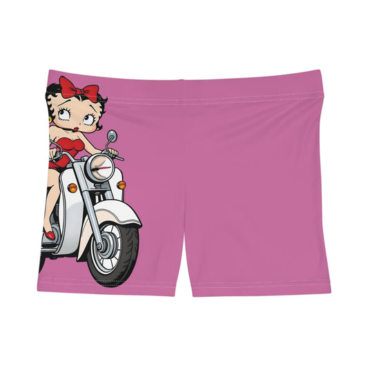 Betty Boop Pink Vintage Scooter - Womens Shorts