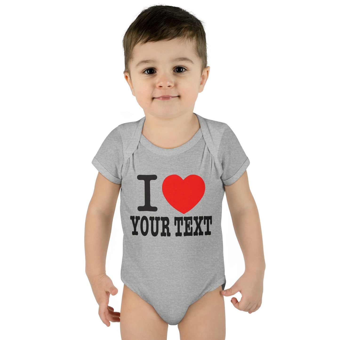 I Love Custom Text | Infant Baby Rib Bodysuit