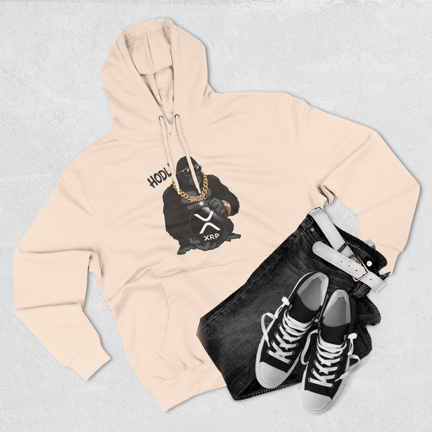 Hodl XRP Graphic Hoodie, Cryptocurrency Apparel, Funny Crypto Sweatshirt, Gifts for Crypto Enthusiasts, Stylish Fleece Hoodie