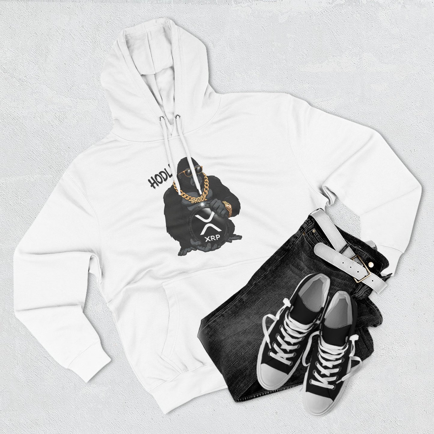 Hodl XRP Graphic Hoodie, Cryptocurrency Apparel, Funny Crypto Sweatshirt, Gifts for Crypto Enthusiasts, Stylish Fleece Hoodie
