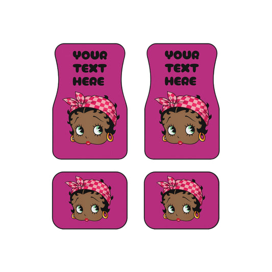 Customizable Black Betty Car Mats - Set of 4 Pink Decor