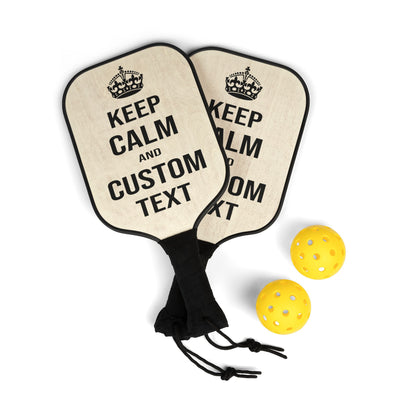 Keep Calm Custom Text | Pickleball Set