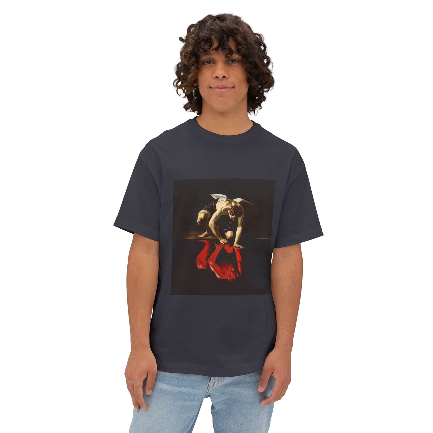 Artistic Angel/Devil Reflection | Unisex Oversized Boxy Tee
