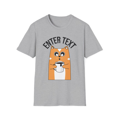 Custom Cat Coffee Design | Unisex Casual Tee