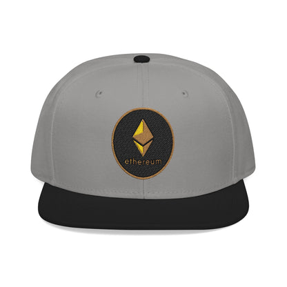 Ethereum Snapback Hat - Red Embroidered Cap for Crypto Enthusiasts