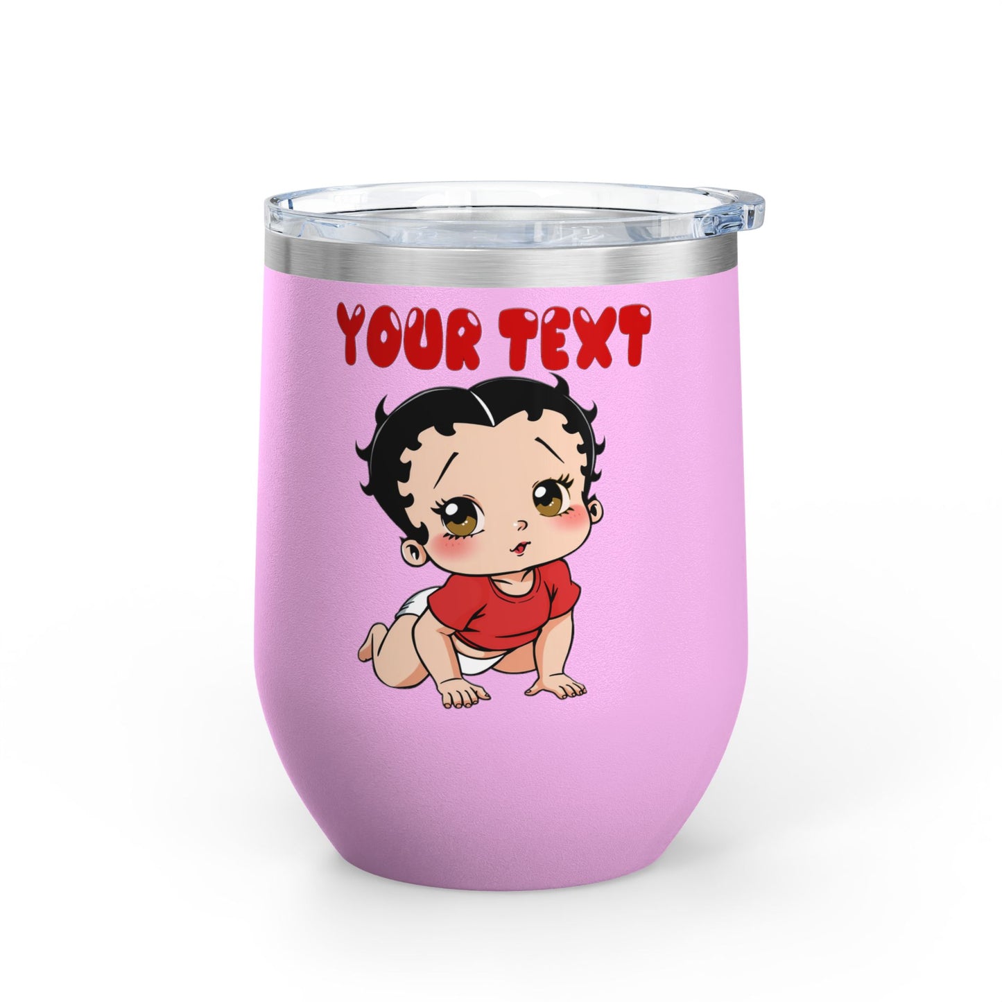 Personalized Baby Boop - Wine Tumbler - Custom Text 12oz