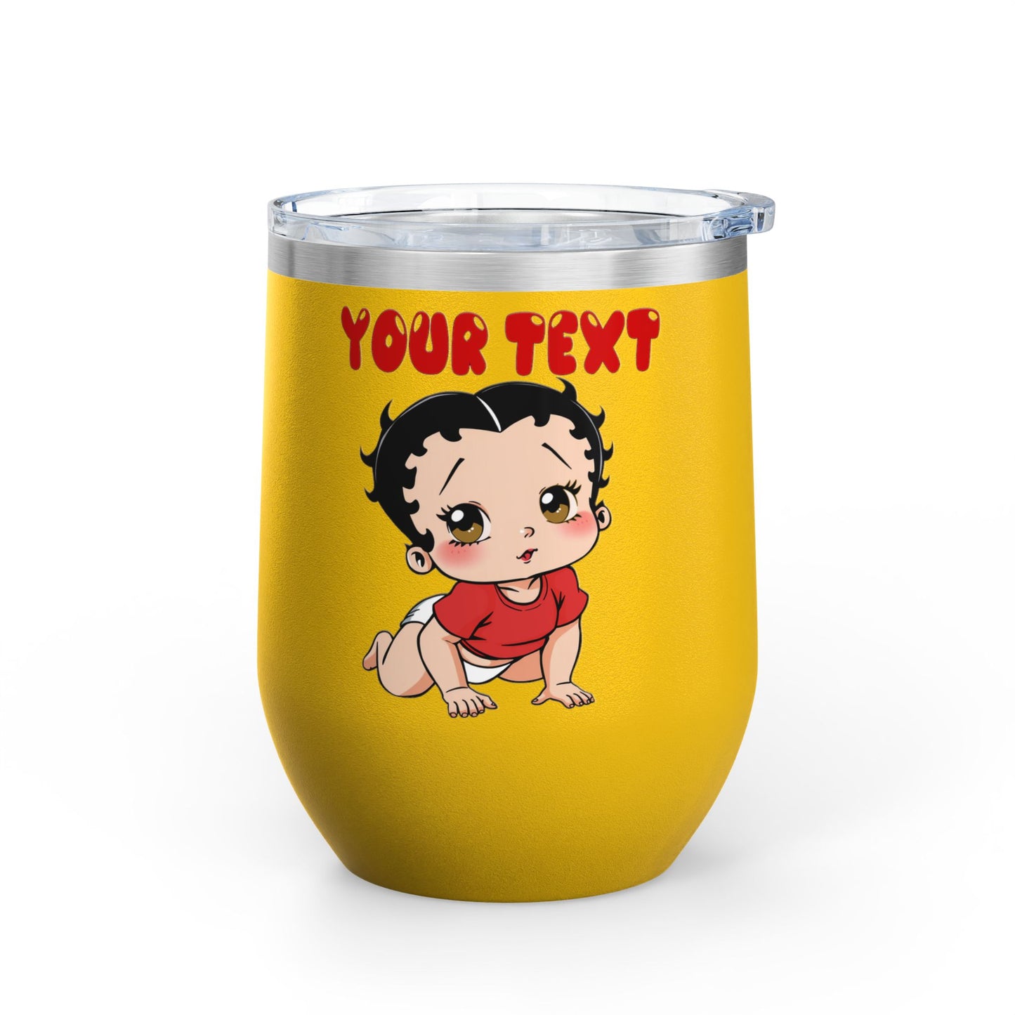 Personalized Baby Boop - Wine Tumbler - Custom Text 12oz