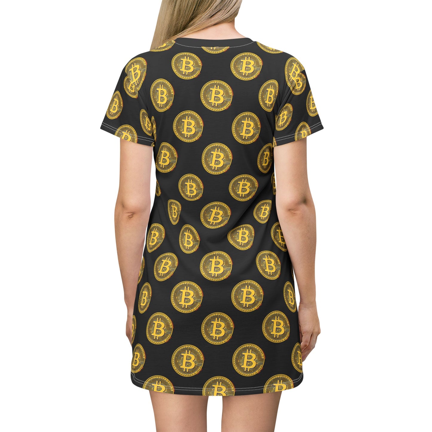 Bitcoin Vibe T-Shirt Dress - 'Hold Tight!' Cryptocurrency Fashion
