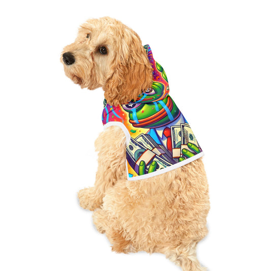PEPE CASH Pet Hoodie - Pets, Fun Fashion for Dogs, Colorful Dog Wear, Unique Pet Outfit, Perfect for Pet Birthdays, Pet Parties, Gift