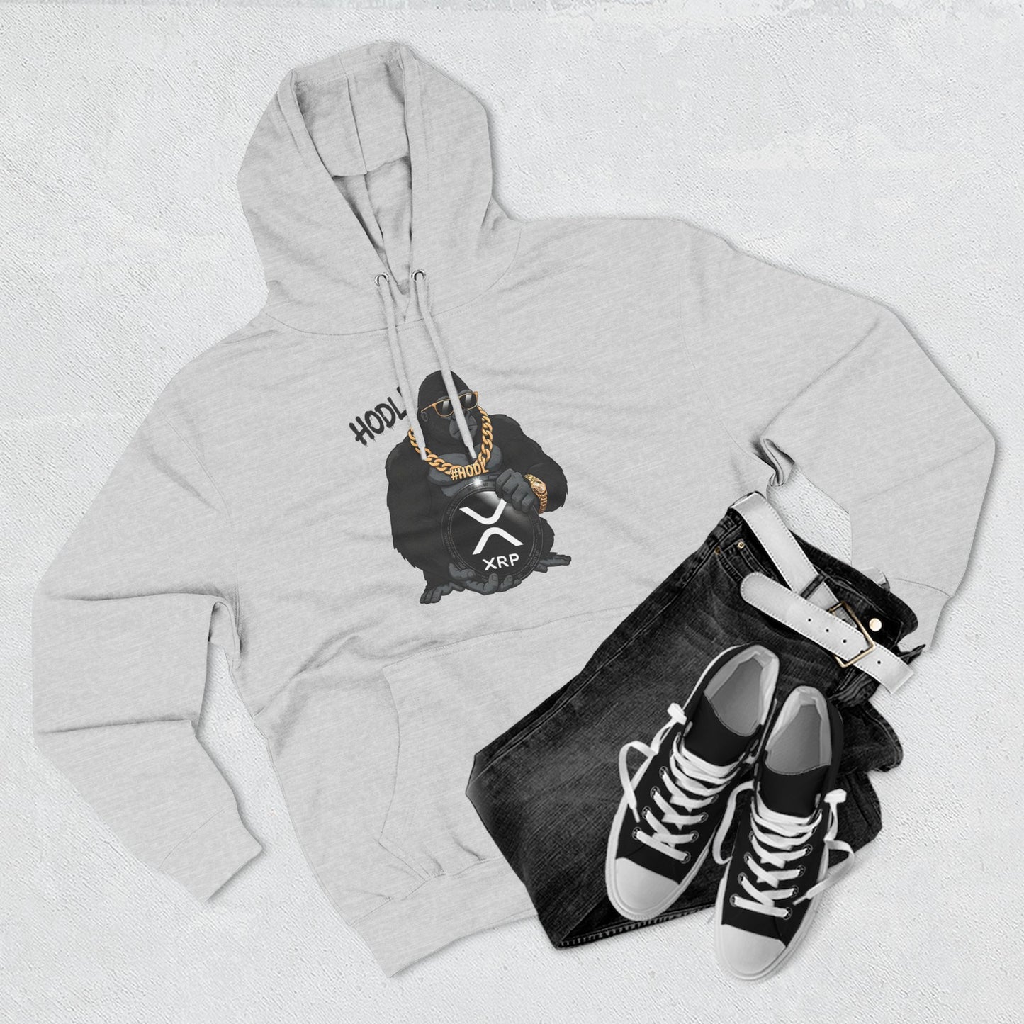 Hodl XRP Graphic Hoodie, Cryptocurrency Apparel, Funny Crypto Sweatshirt, Gifts for Crypto Enthusiasts, Stylish Fleece Hoodie