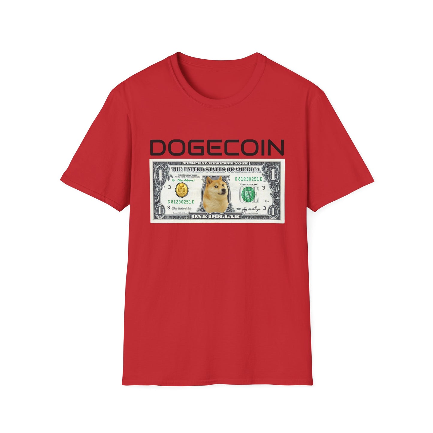 Dogecoin T-Shirt, Cryptocurrency Humor Tee, Unisex Graphic Shirt, Meme Apparel for Crypto Enthusiasts, Gift for Doge Fans