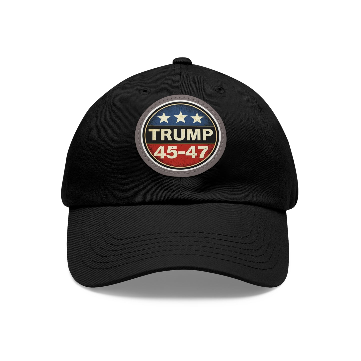 Trump 45-47 | Dad Hat with Leather Patch (Round)