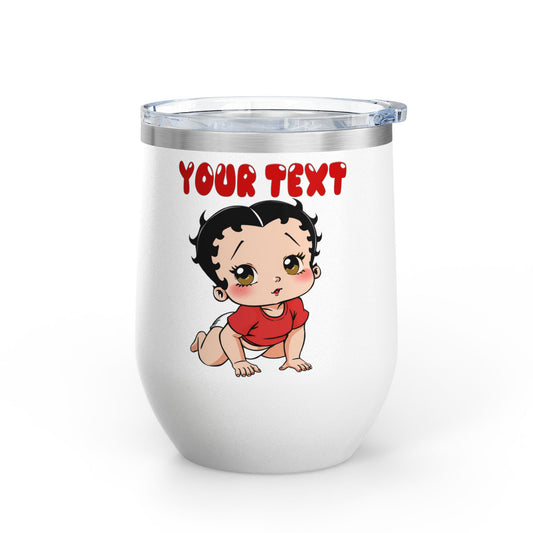 Personalized Baby Boop - Wine Tumbler - Custom Text 12oz