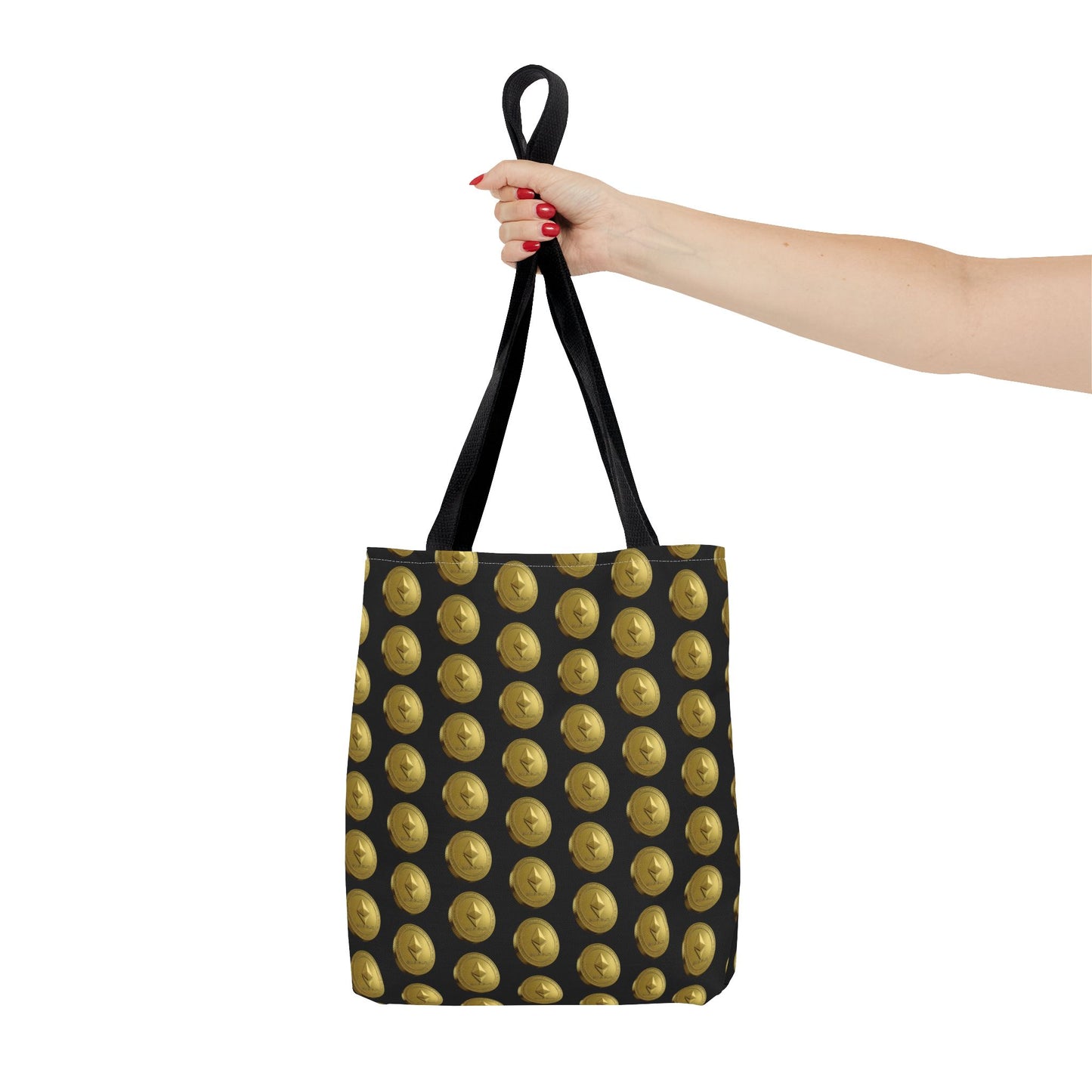 Ethereum Crypto Coin Pattern Tote Bag | Perfect for Gifts, Shopping, Beach Days, or Events