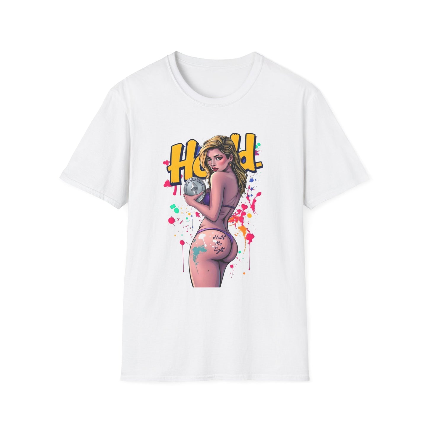 Ethereum Babe Hold Graphic Tee - Unisex Soft Style Tee