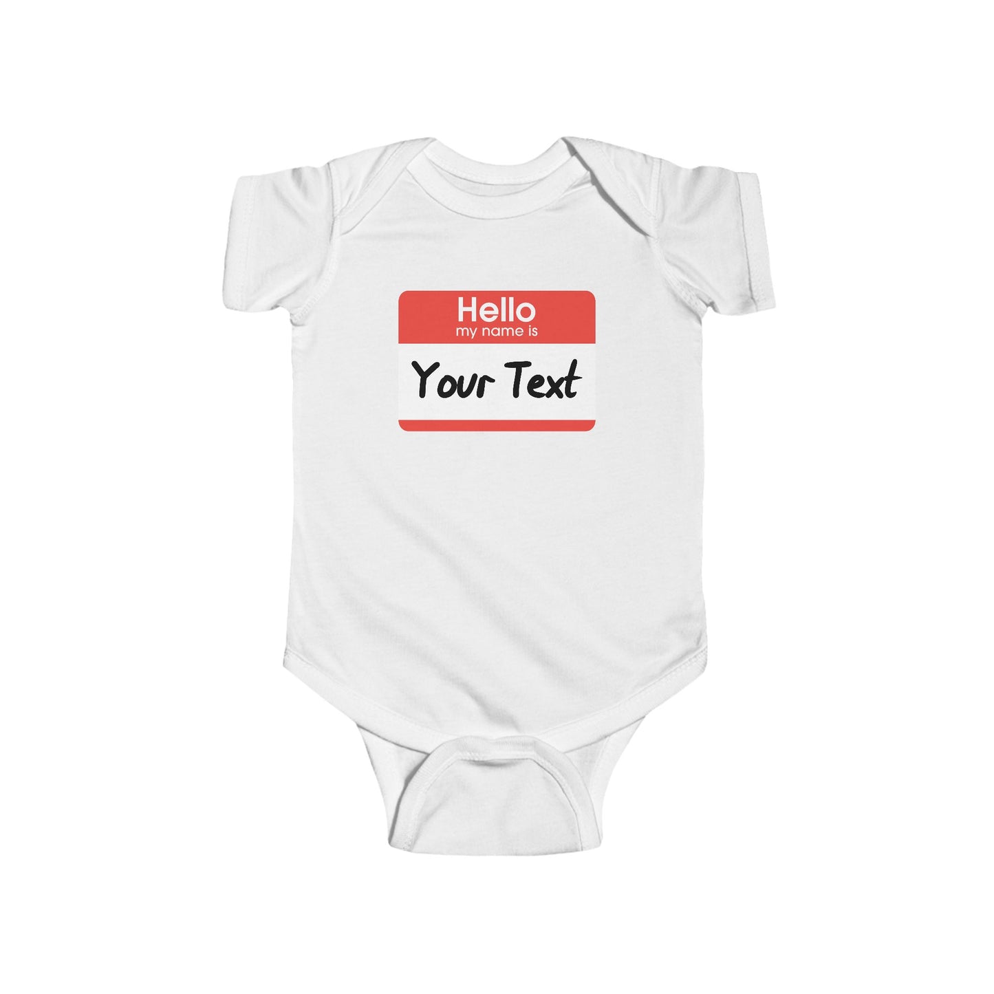 Hello Sign, Custom Text | Infant Fine Jersey Bodysuit