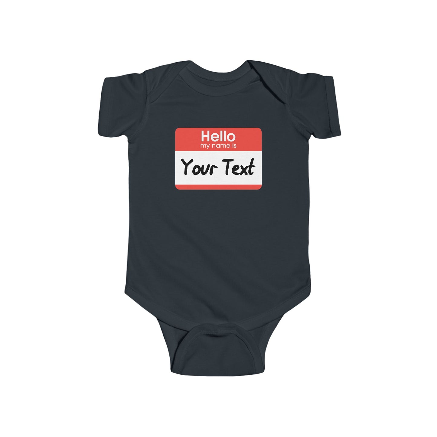 Hello Sign, Custom Text | Infant Fine Jersey Bodysuit