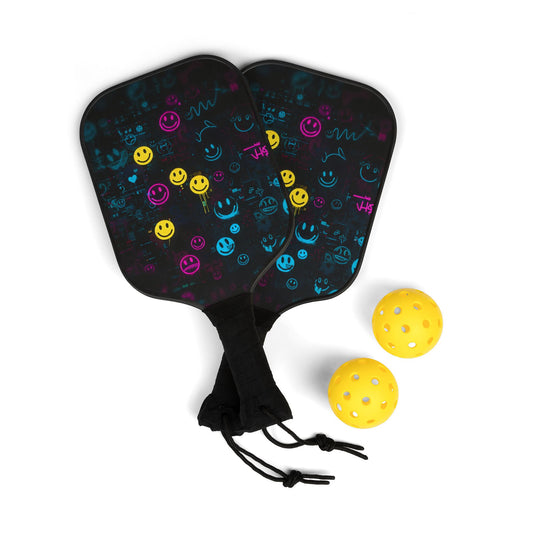 Cyberpunk Smileys | Pickleball Paddle Set