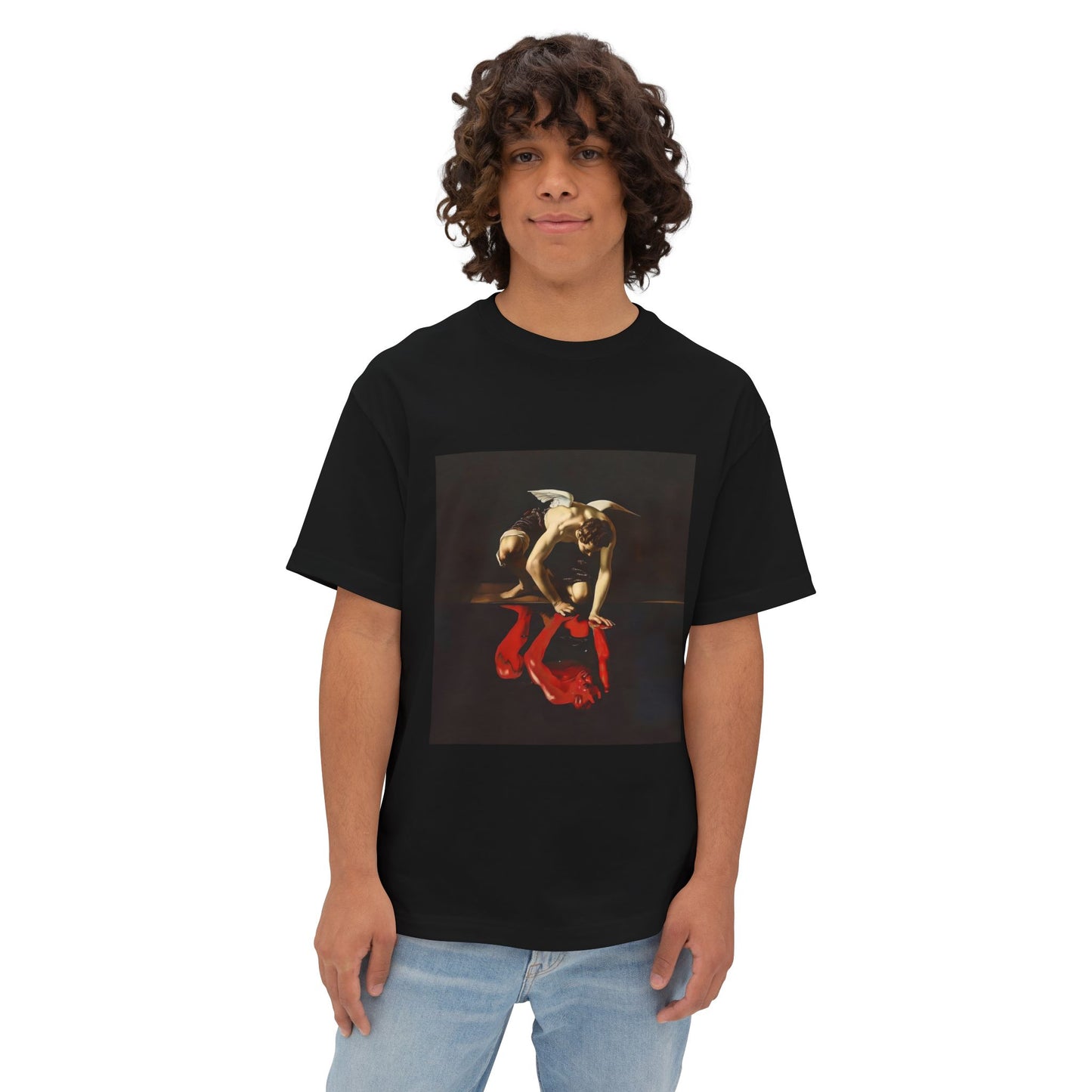Artistic Angel/Devil Reflection | Unisex Oversized Boxy Tee