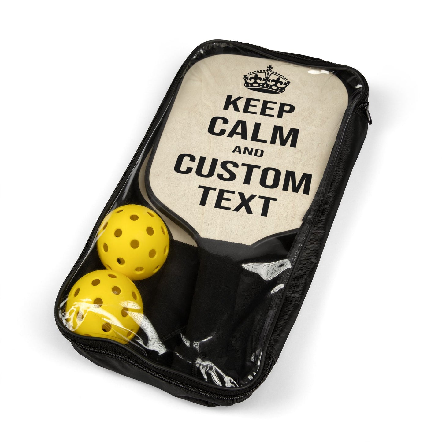 Keep Calm Custom Text | Pickleball Set