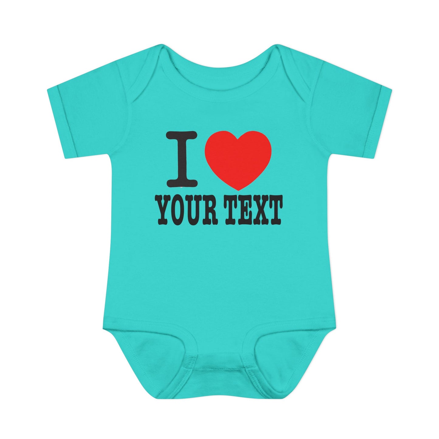 I Love Custom Text | Infant Baby Rib Bodysuit