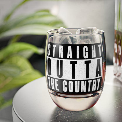 Custom Text Straigh Outta | Rustic Whiskey Glass