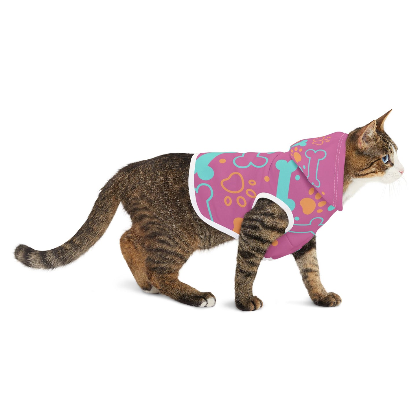 Paw & Bone Pink | Pet Hoodie