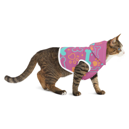 Paw & Bone Pink | Pet Hoodie