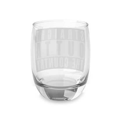 Custom Text Straigh Outta | Rustic Whiskey Glass