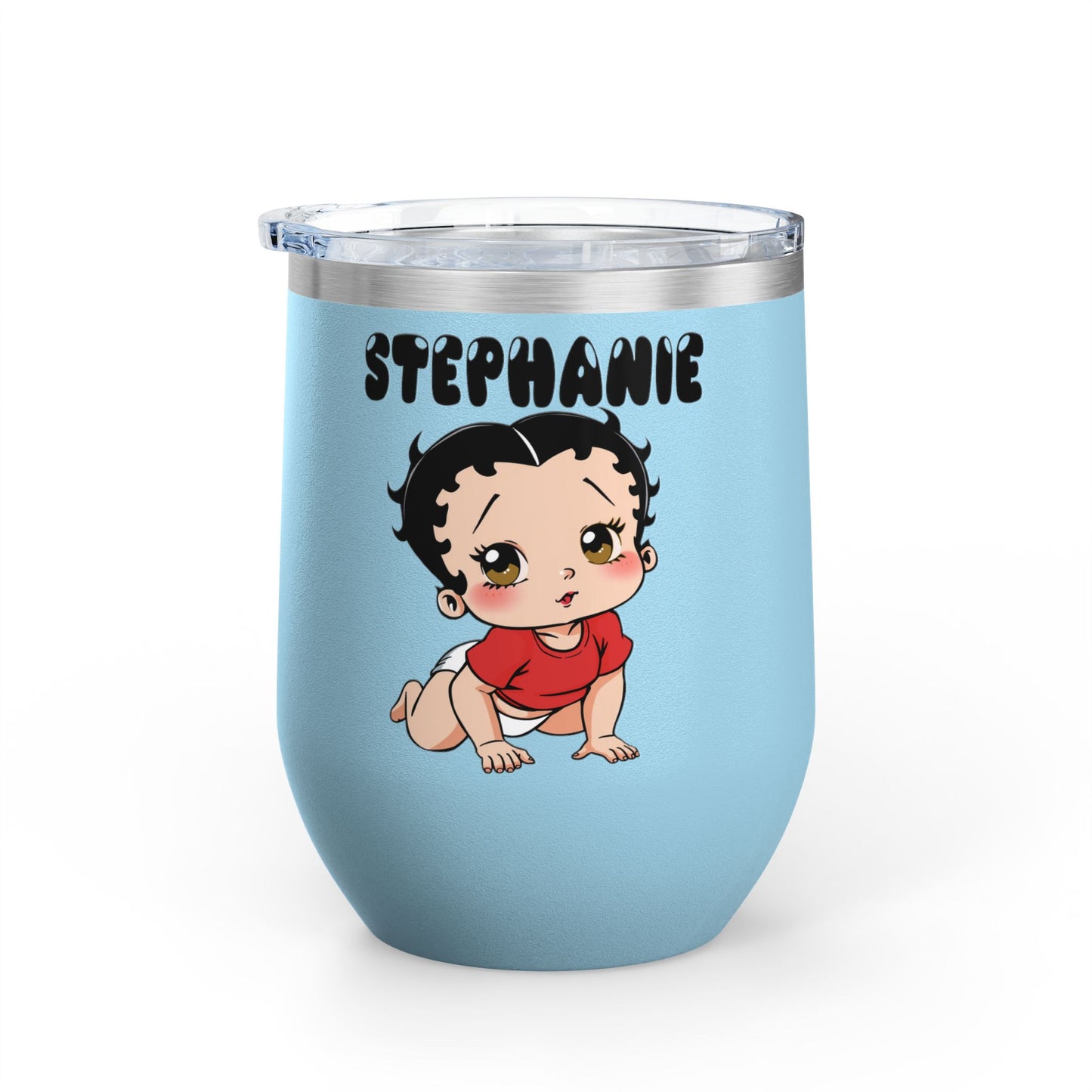 Personalized Baby Boop - Wine Tumbler - Custom Text 12oz