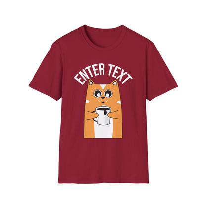 Custom Cat Coffee Design | Unisex Casual Tee