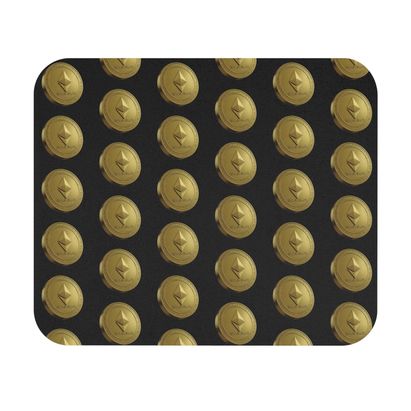 Ethereum Gold Coin Mouse Pad - Perfect for Crypto Lovers, Gamer Desk Accessories, Ideal Gift for Tech Enthusiasts, Modern Office Decor,