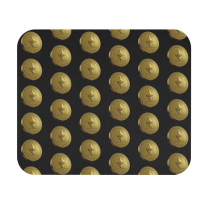Ethereum Gold Coin Mouse Pad - Perfect for Crypto Lovers, Gamer Desk Accessories, Ideal Gift for Tech Enthusiasts, Modern Office Decor,