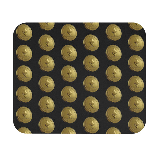 Ethereum Gold Coin Mouse Pad - Perfect for Crypto Lovers, Gamer Desk Accessories, Ideal Gift for Tech Enthusiasts, Modern Office Decor,