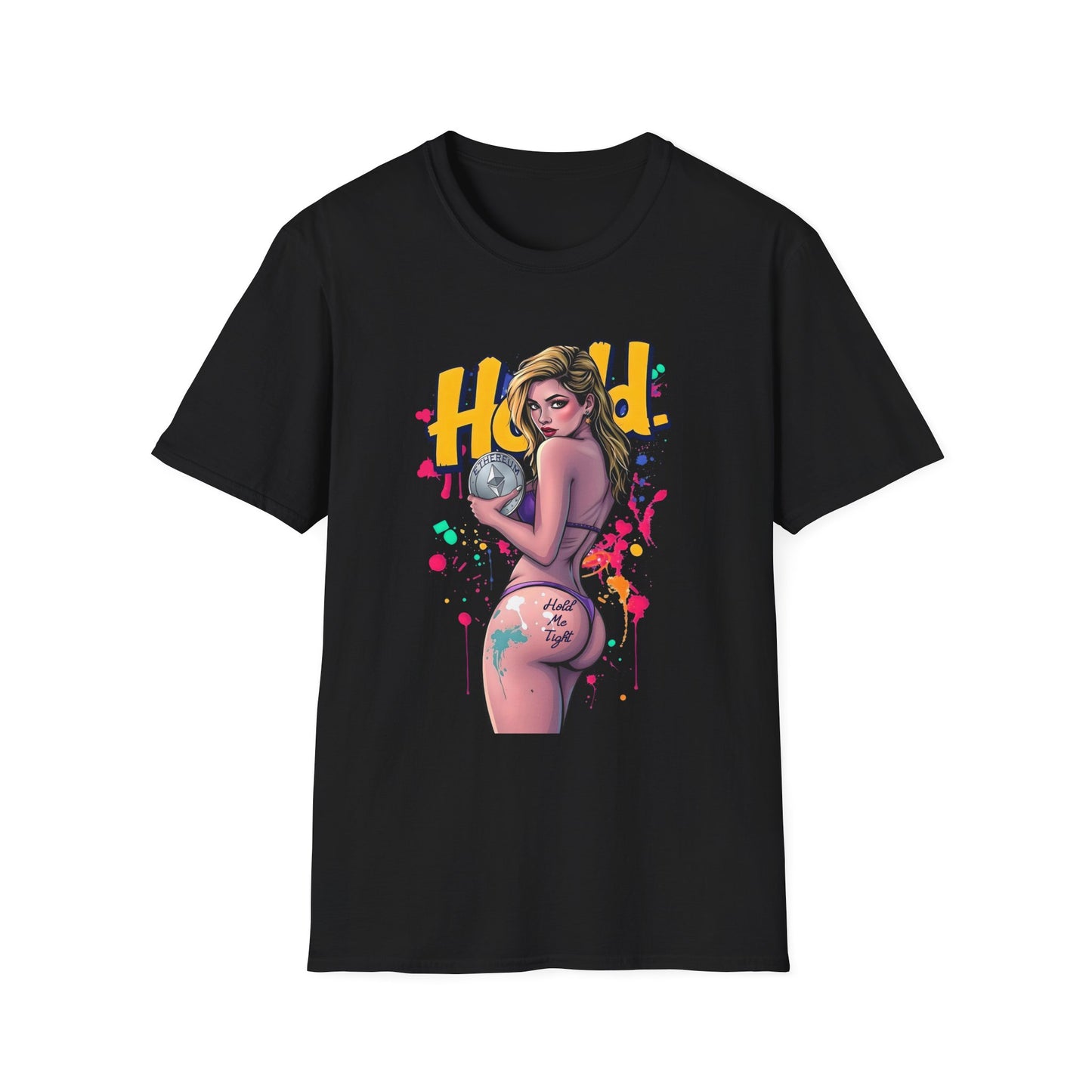 Ethereum Babe Hold Graphic Tee - Unisex Soft Style Tee