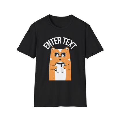Custom Cat Coffee Design | Unisex Casual Tee