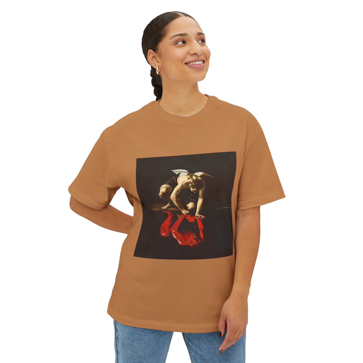 Artistic Angel/Devil Reflection | Unisex Oversized Boxy Tee