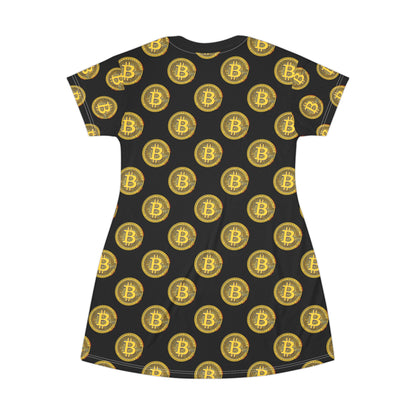 Bitcoin Vibe T-Shirt Dress - 'Hold Tight!' Cryptocurrency Fashion