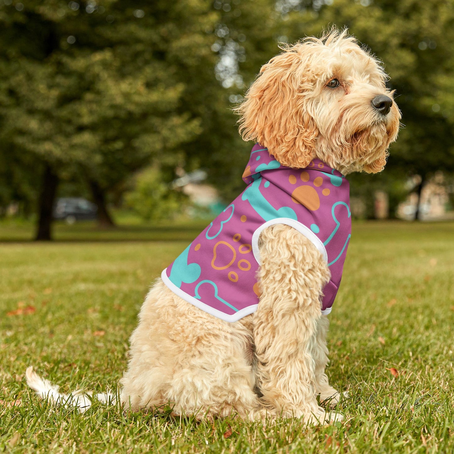 Paw & Bone Pink | Pet Hoodie