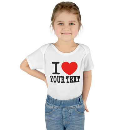 I Love Custom Text | Infant Baby Rib Bodysuit