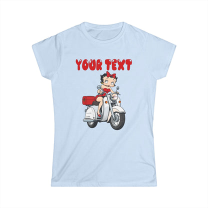 Customizable Betty Boop Scooter | Women's Softstyle Tee