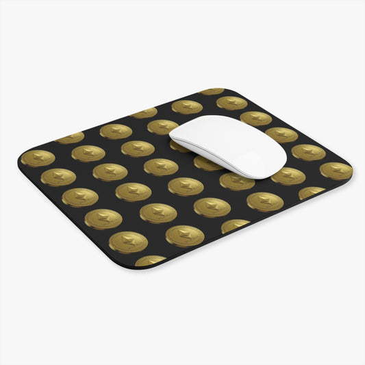 Ethereum Gold Coin Mouse Pad - Perfect for Crypto Lovers, Gamer Desk Accessories, Ideal Gift for Tech Enthusiasts, Modern Office Decor,