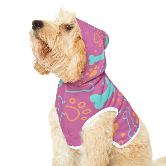 Paw & Bone Pink | Pet Hoodie