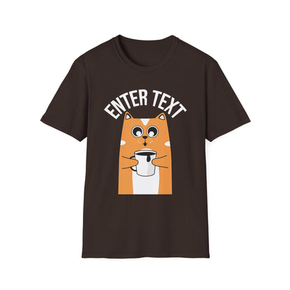 Custom Cat Coffee Design | Unisex Casual Tee