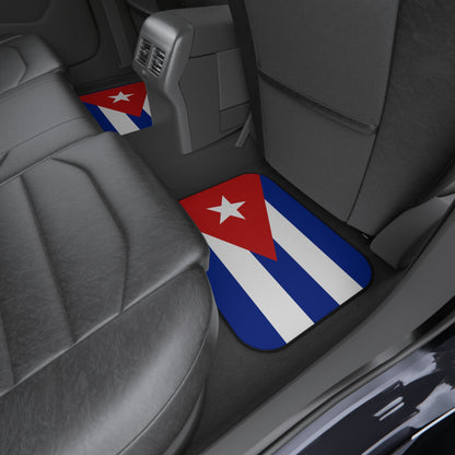 Cuban Flag Car Mats Set - Vibrant Auto Accessories, Vehicle Decor, Car Interior, Gift for Travelers, Sports Fans, Homecoming