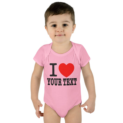 I Love Custom Text | Infant Baby Rib Bodysuit