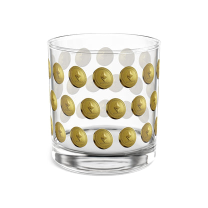 Ethereum Gold Coin Rocks Glass, 10oz